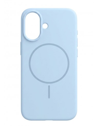 Coque en silicone SMOOTH pour iPhone 17 Compatible MagSafe Bleu Ciel