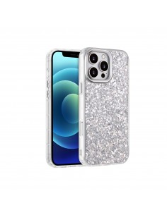 Coque pailletée iPhone 15 Argent - Antichocs