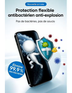 Film Hydrogel iPhone 13 mini ANTI BACTERIEN  | Protection écran PREMIUM pour Apple |RockSpace