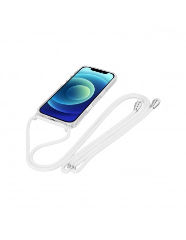 Coque silicone Miroir iPhone 17 Blanc avec cordon | CoverMe