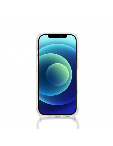 Coque silicone Miroir iPhone 17 Blanc avec cordon | CoverMe