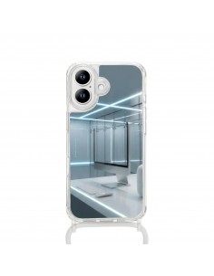 Coque silicone Miroir iPhone 17 Blanc avec cordon | CoverMe 2