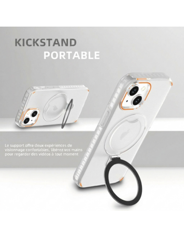 Coque Silicone et PC iPhone 17 | MagSafe | Anneau Transparent
