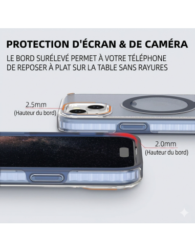 Coque Silicone et PC iPhone 17 | MagSafe | Anneau Noir