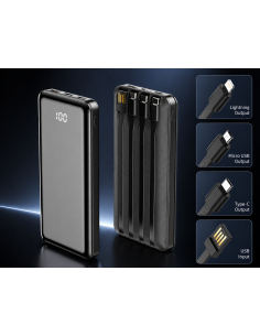 Batterie Externe Forever 10.000mAh Multi-embouts - USB-C, Lightning, Micro-USB - Noir TB-411 2